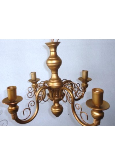 Lustre dourado em ferro Chamon Torneado